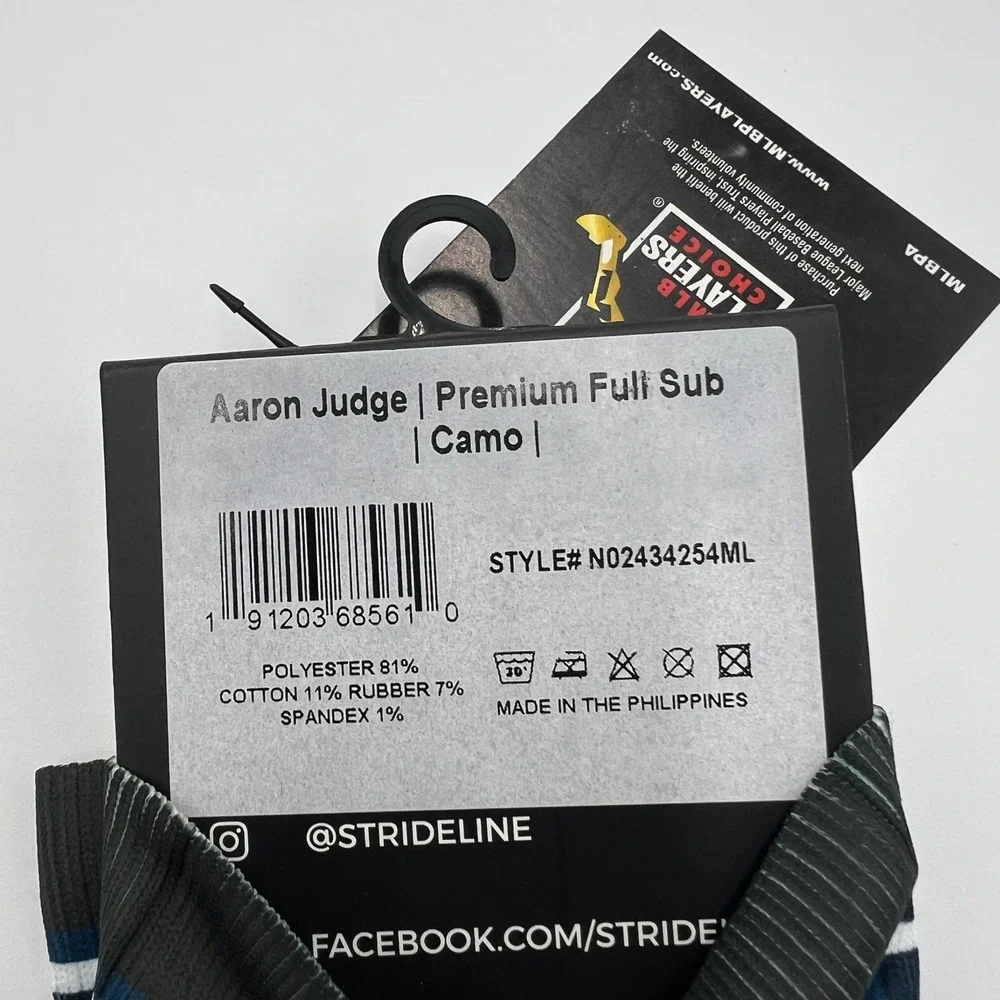 Strideline‎ Aaron Judge New York Yankees Camo Premium Full Sub Socks M/L NWT